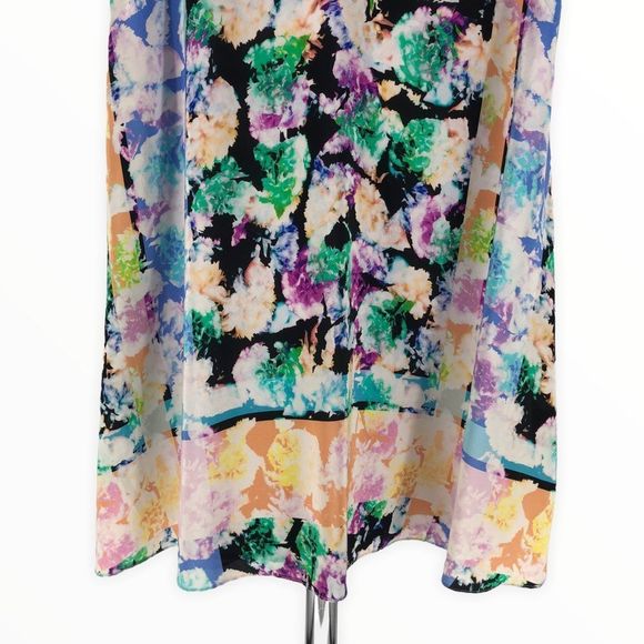 Nanette Lepore Silk Wildflower Shift Dress Sleeveless V Neck size XS - Picture 6 of 13